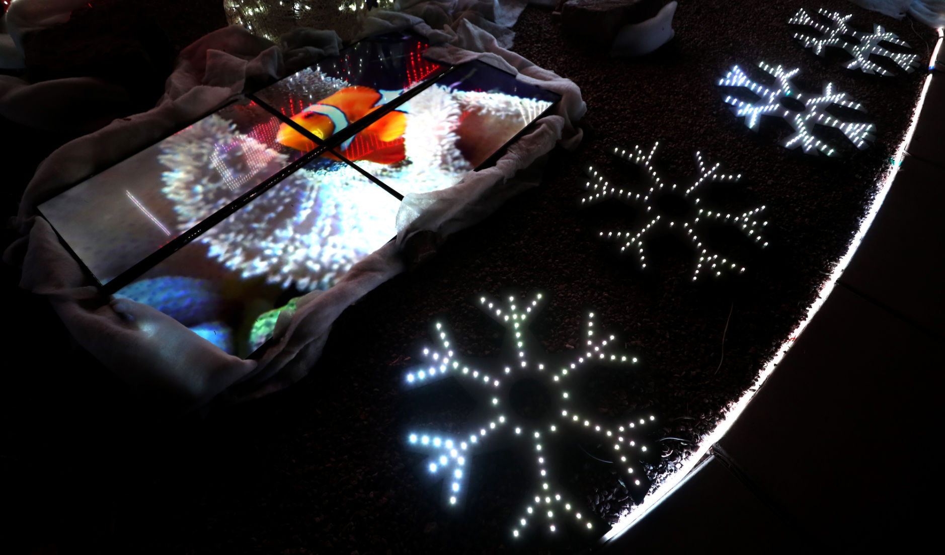 Christmas lights at homes in Tucson, 2020